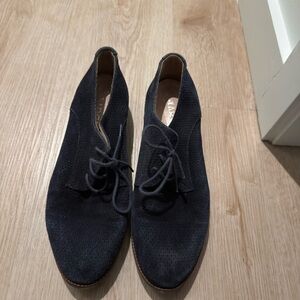 MIA Black Suede Lace-Up Derby Boots for Women